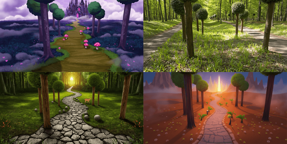 Forest path examples created with Greybox