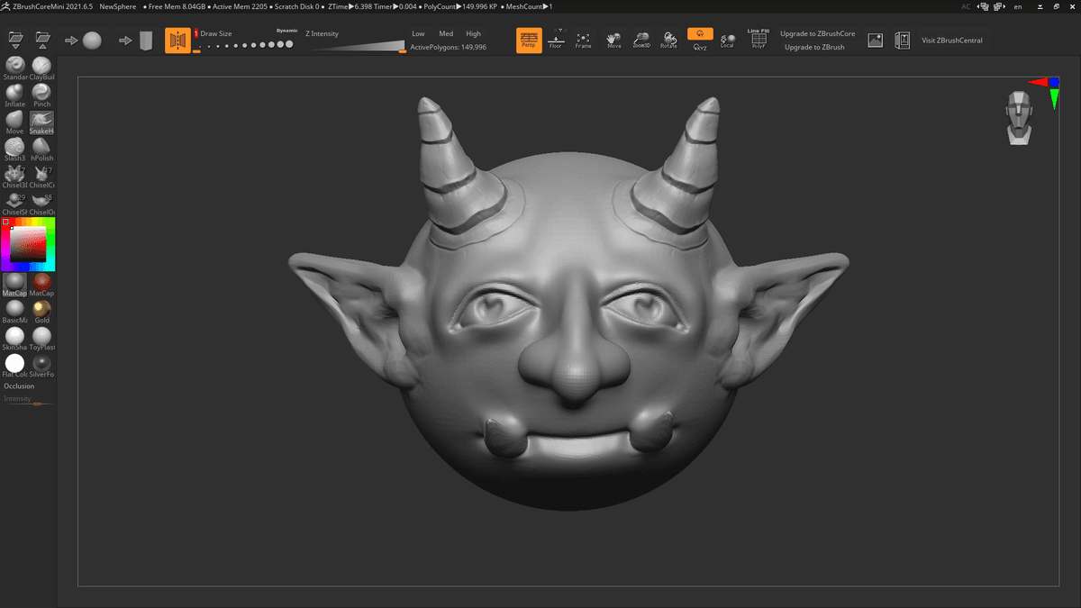 ZBrush Core for artistic 3D modeling